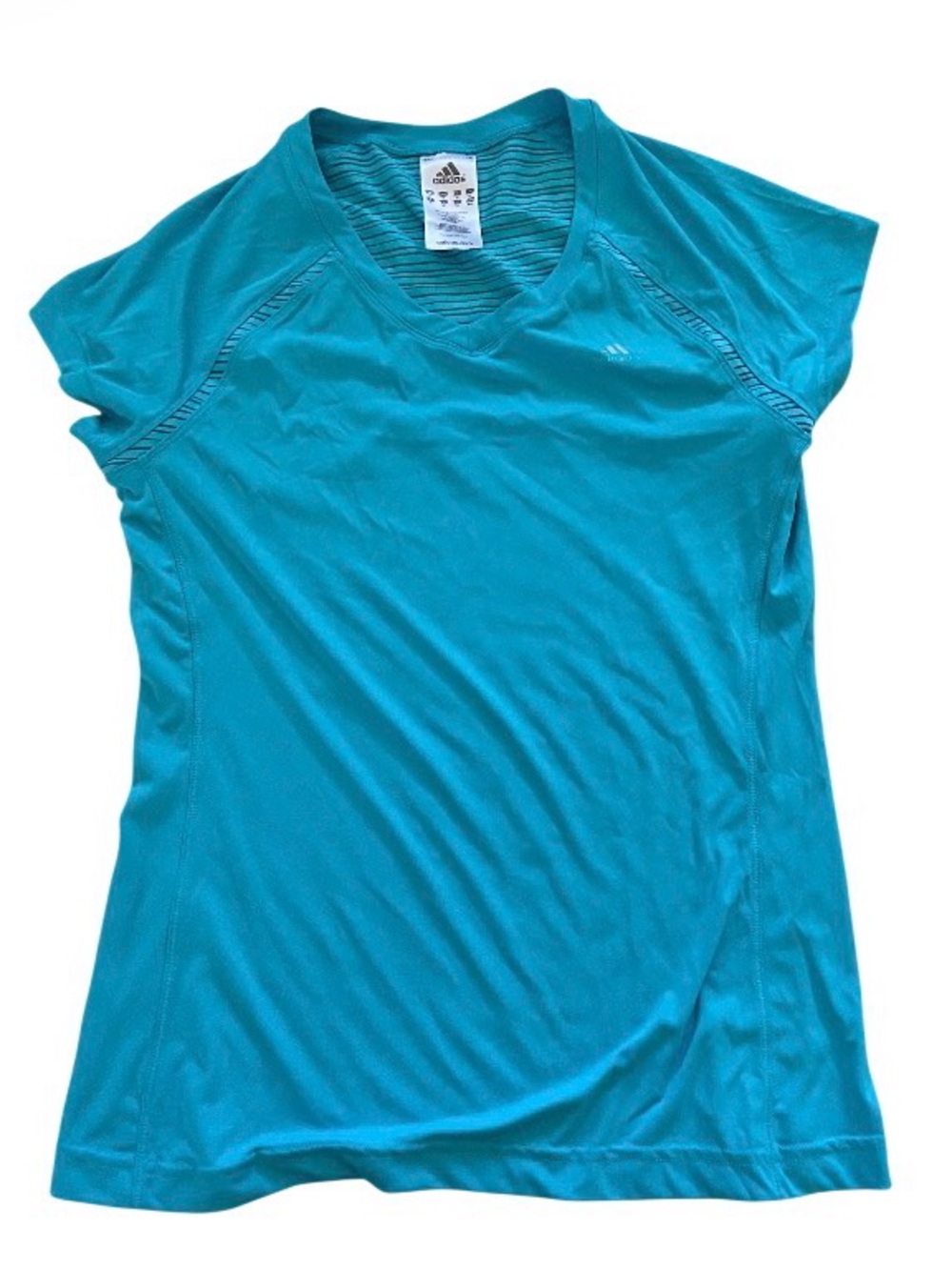 Adidas Aqua V-Neck Top with Stripes size M